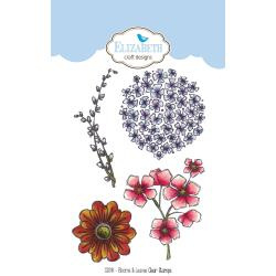 CS044 Elizabeth Crafts Clear Stamps Blooms & Leaves