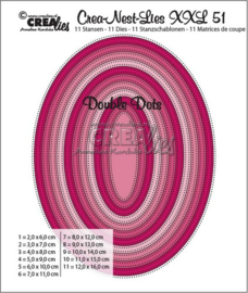 115634/0151 Crealies Crea-nest-dies XXL no. 51 double dots ovaal