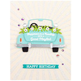 STP059 Spellbinders Clear Acrylic Stamps Sunday Drive All-Occasion Sentiments