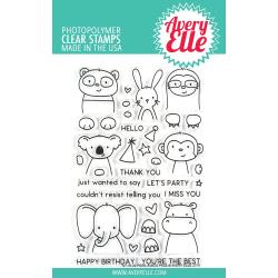 038839 Avery Elle Clear Stamp Set Peek-A-Boo Pals 4"X6"