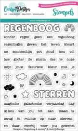 CDST-0062 CarlijnDesign Stempels Regenboog & Sterren