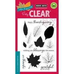 HA-CL987 Hero Arts Clear Stamps Color Layering Grateful Leaves 4"X6"