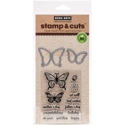 536073 Hero Arts Stamp & Cut Butterfly Pair