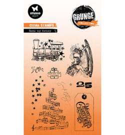 SL-GR-STAMP843 StudioLight SL Clear Stamp Santa toy factory Grunge Collection nr.843