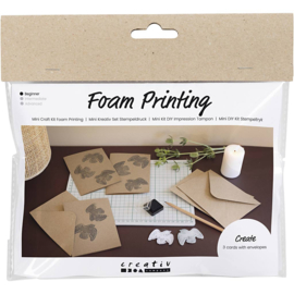 977721 Creativ Company Mini Hobbyset Foam Druk, Kaart met duiven, beige