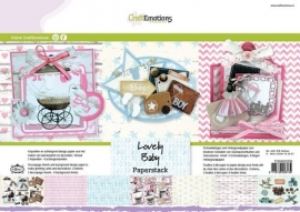 118040/0206 CraftEmotions Paper stack Lovely Baby 11 vel A4