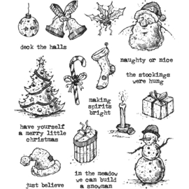CMS -LG 318 Tim Holtz Cling Stamps Tattered Christmas