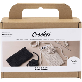 977633 Creativ Company Mini Hobbyset Haken, Tas met roos