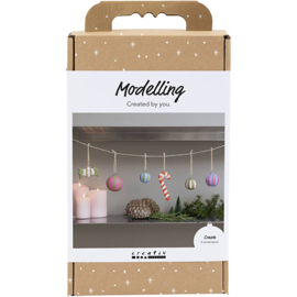977826 Creativ Company Hobbyset Boetseren, Pulp kerstfiguren, diverse kleuren
