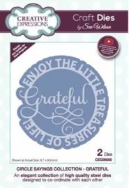 CED26008 Creative Expressions  Circle sayings craft die Grateful