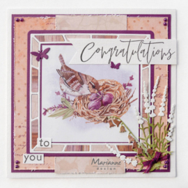 CS1052 Marianne Design Clear stamp Handwritten Congratulations