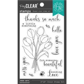 672499 Hero Arts Clear Stamps Tulip Bouquet 4"X6"