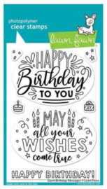 LF2599 Lawn Fawn Clear Stamps Giant Birthday Messages 4"X6"