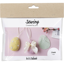 977595 Creativ Company Mini Hobbyset Naaien, paaseieren, pastelkleuren