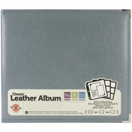 517014 We R Classic Leather 3-Ring Album Charcoal 12"X12"