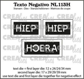 NL113H Crealies Texto Negativo HIEP HIEP HOERA