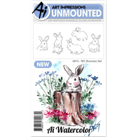 484490 Art Impressions Cling Rubber Stamps Bunnies