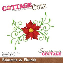 540410 CottageCutz Die Poinsettia W/Flourish 1.7" To 4"