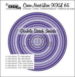 115634/0165 Crealies Crea-Nest-dies XXL no 65 doub.stitch inside circles max.130x130mm