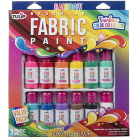 655334 Tulip Brush-On Fabric Paint Rainbow 12/Pkg