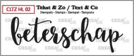 130505/2603 Crealies Clearstamp Tekst&Zo Beterschap