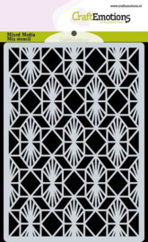 185070/0306 CraftEmotions Mask stencil achtergrond Geometrisch Art Deco A6