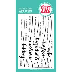 492749 Avery Elle Clear Stamp Set Sentimental Too  4"X6"