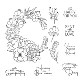 STP-179 Four Petal Sweet Day Flowers Clear Stamp