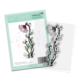 PD8771 Polkadoodles Quirky Flower 4 Craft Stamps
