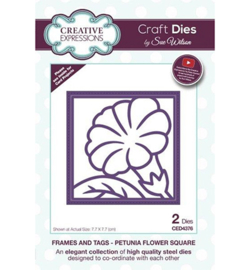 CED4376 Frames and Tags Collection Petunia Flower Square