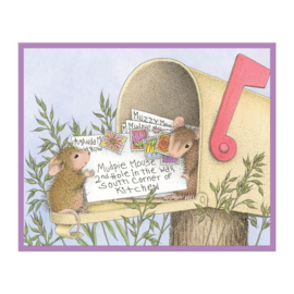 RSC007 House Mouse Cling Rubber Stamp Mouse Mail