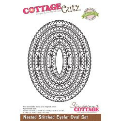 044836 CottageCutz Nested Dies Stitched Eyelet Oval 5/Pkg