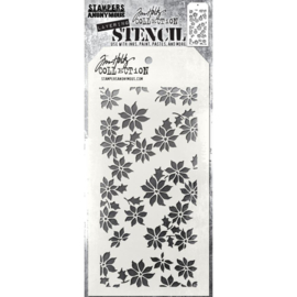 THS 163 Tim Holtz Layered Stencil Tiny Poinsettia 4.125"X8.5"