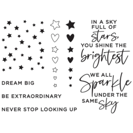 STP037 Spellbinders Clear Acrylic Stamps Starstruck Sentiments