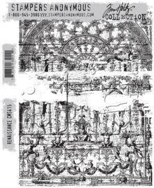 CMS 415 Tim Holtz Cling Stamps Renaissance 7"X8.5"