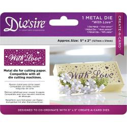 376038 Die'ssire Create-A-Card Interchangeable Die With Love, 2"X5"