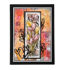 SL-GR-STAMP392 Crocus flower Grunge collection nr.392