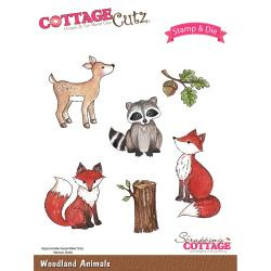 465463 CottageCutz Stamp & Die Set Woodland Animals