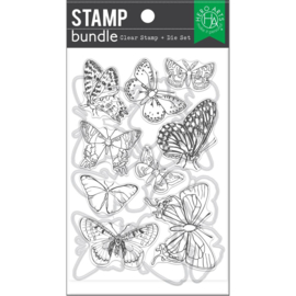 686166 Hero Arts Clear Stamp & Die Combo Beautiful Butterflies