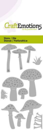 115633/0221 CraftEmotions Die - diverse paddenstoelen Card