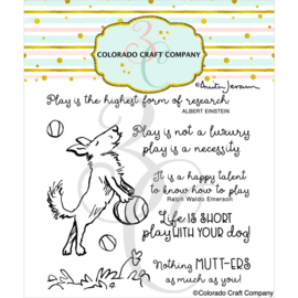 C3AJ812 Colorado Craft Company Clear Stamps Play Ball-By Anita Jeram 4"X4"