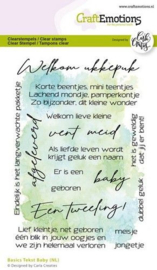 130501/1593 CraftEmotions clearstamps A6 Basics Tekst Baby NL Carla Creaties