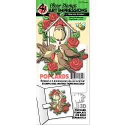 098795 Art Impressions PopCard Floral Birdhouse