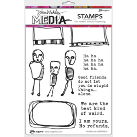 MDR 74816 Dina Wakley Media Cling Stamps No Refunds 6"X9"