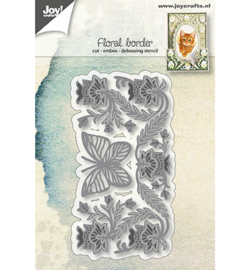 6002/1269 Cutting & embossing Bloemenborder met vlinder