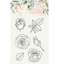 SL-ALS-STAMP01 StudioLight Clear Stamp Rose flower Another Love Story nr.1