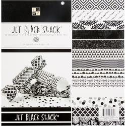 208926 DCWV Paper Stack Jet Black 12"X12" 48/Pkg