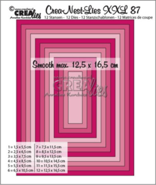 115634/0187 Crealies Crea-Nest-Lies XXL no 87 gladde rechthoeken halve cm