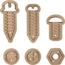 S2288 Spellbinders Shapeabilities Die D-Lites Bolts & Nuts .5" To 1.60"