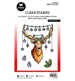 BL-ES-STAMP487 - Christmas deer By Laurens nr.487